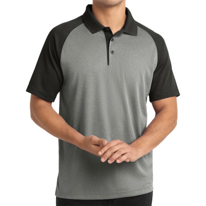 Sport-Tek Raglan Heather Block Polo Thumbnail